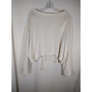 FREE PEOPLE Top Womens Waking in Hueco Cropped Ivory White OB769794
